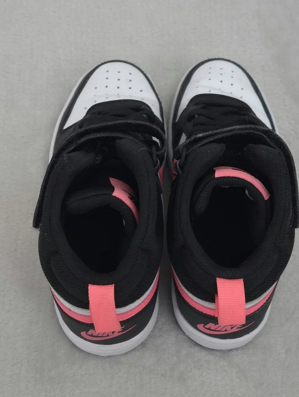 Nike Court Borough Mid 2 GS Black White Pink Mid Top Sneakers Girls 4Y